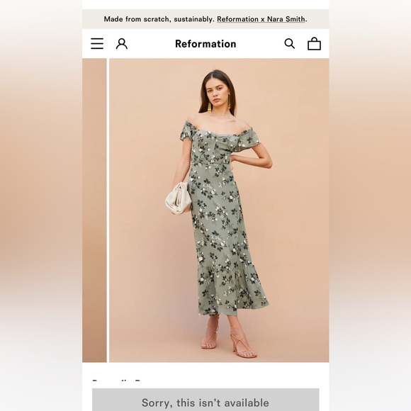Reformation Butterfly Dress Verde - Size 12 - Picture 1 of 5